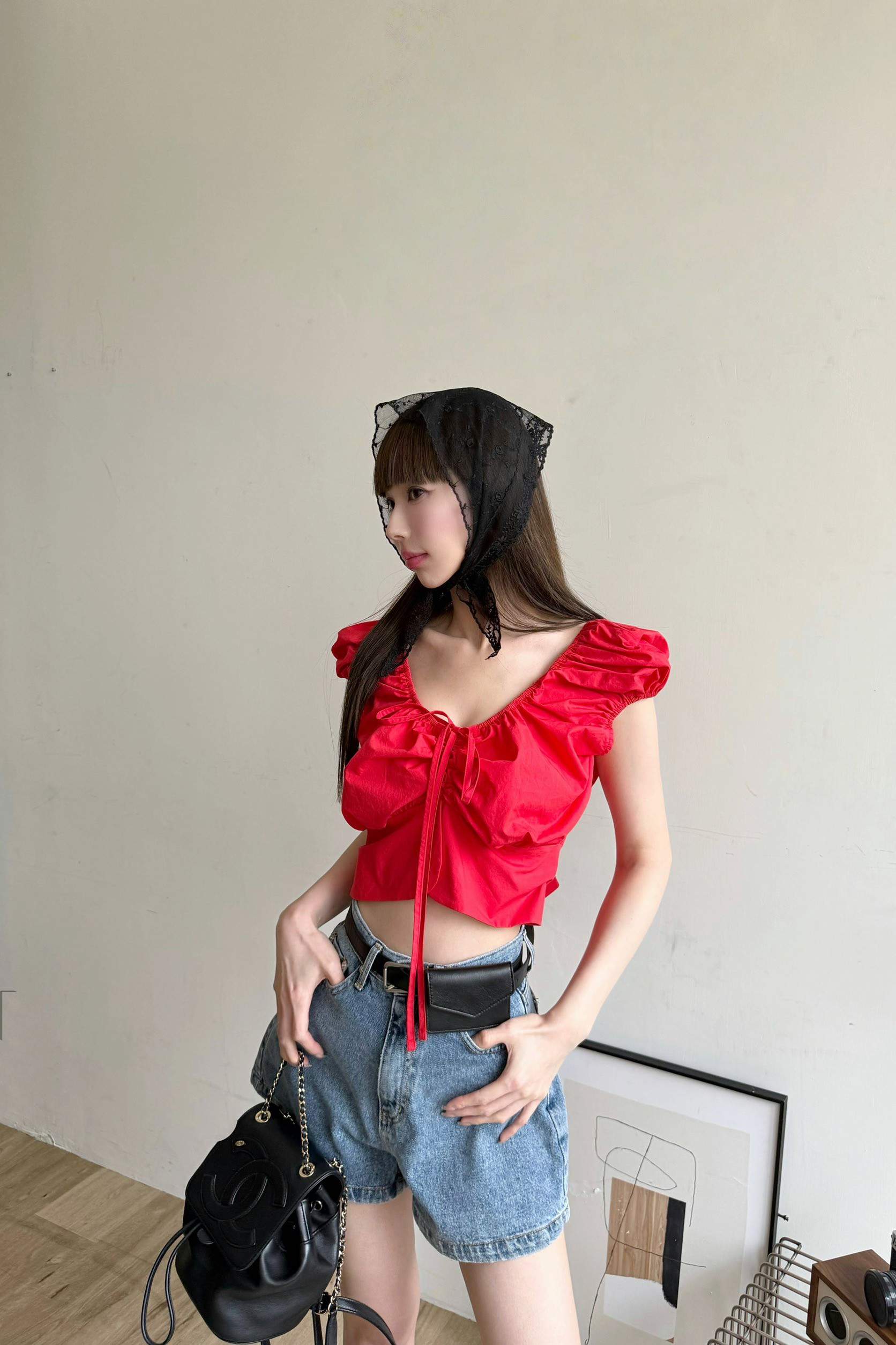 jennie蕾絲三角巾