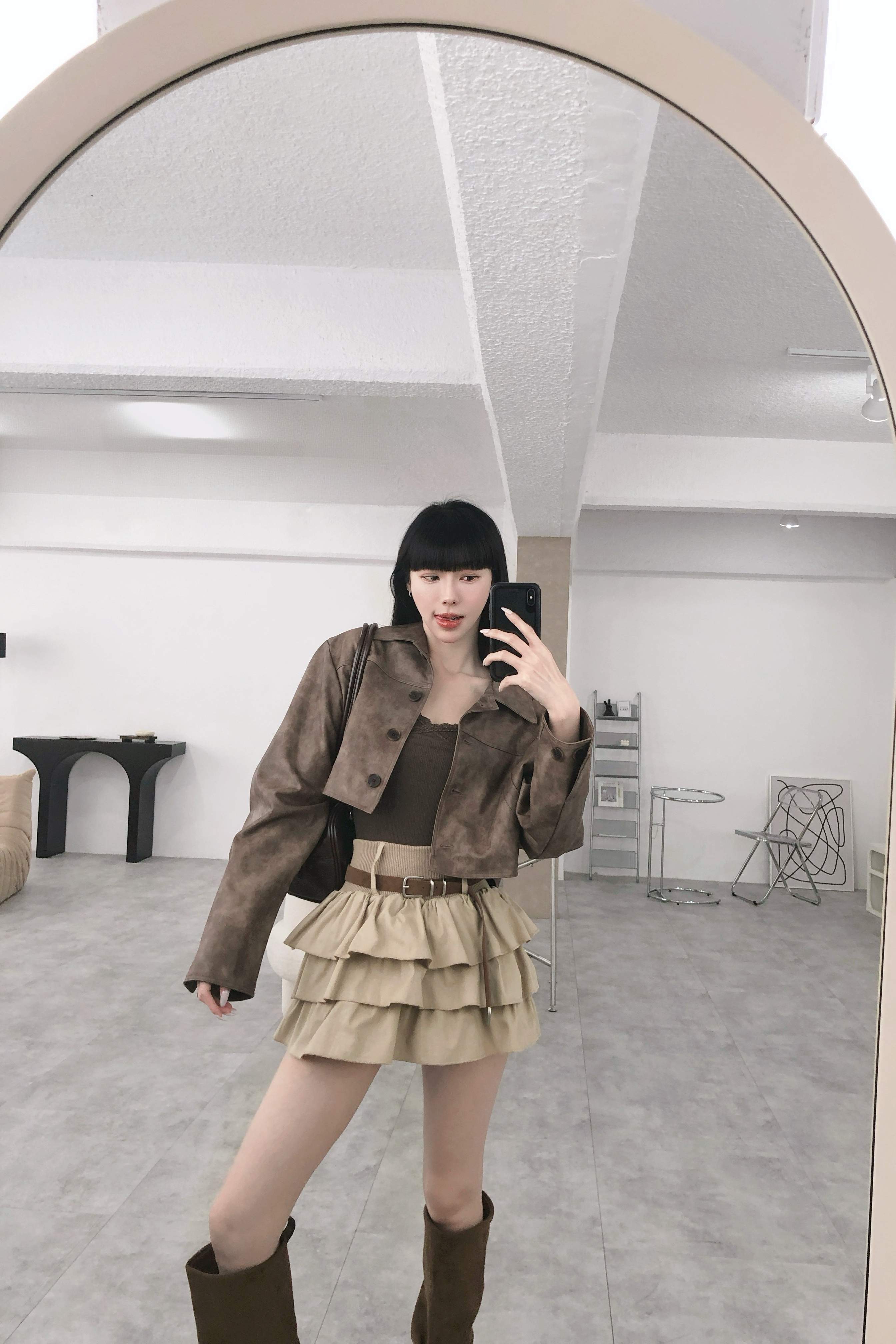 層次感荷葉短褲裙