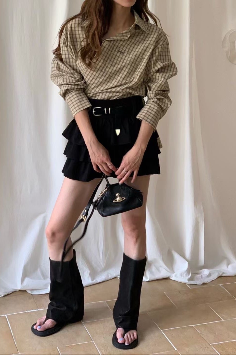 層次感荷葉短褲裙