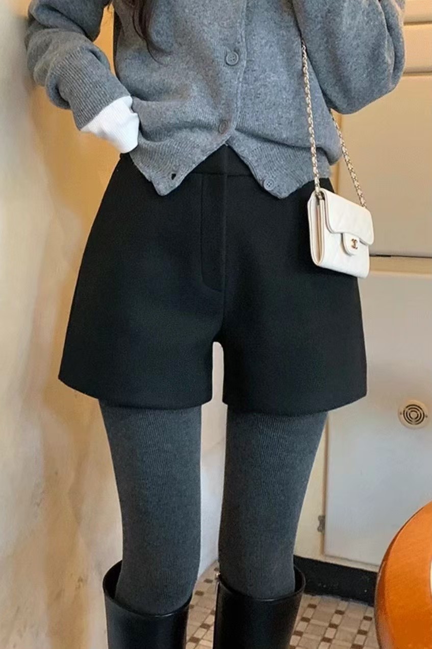 包色款毛尼西裝短褲