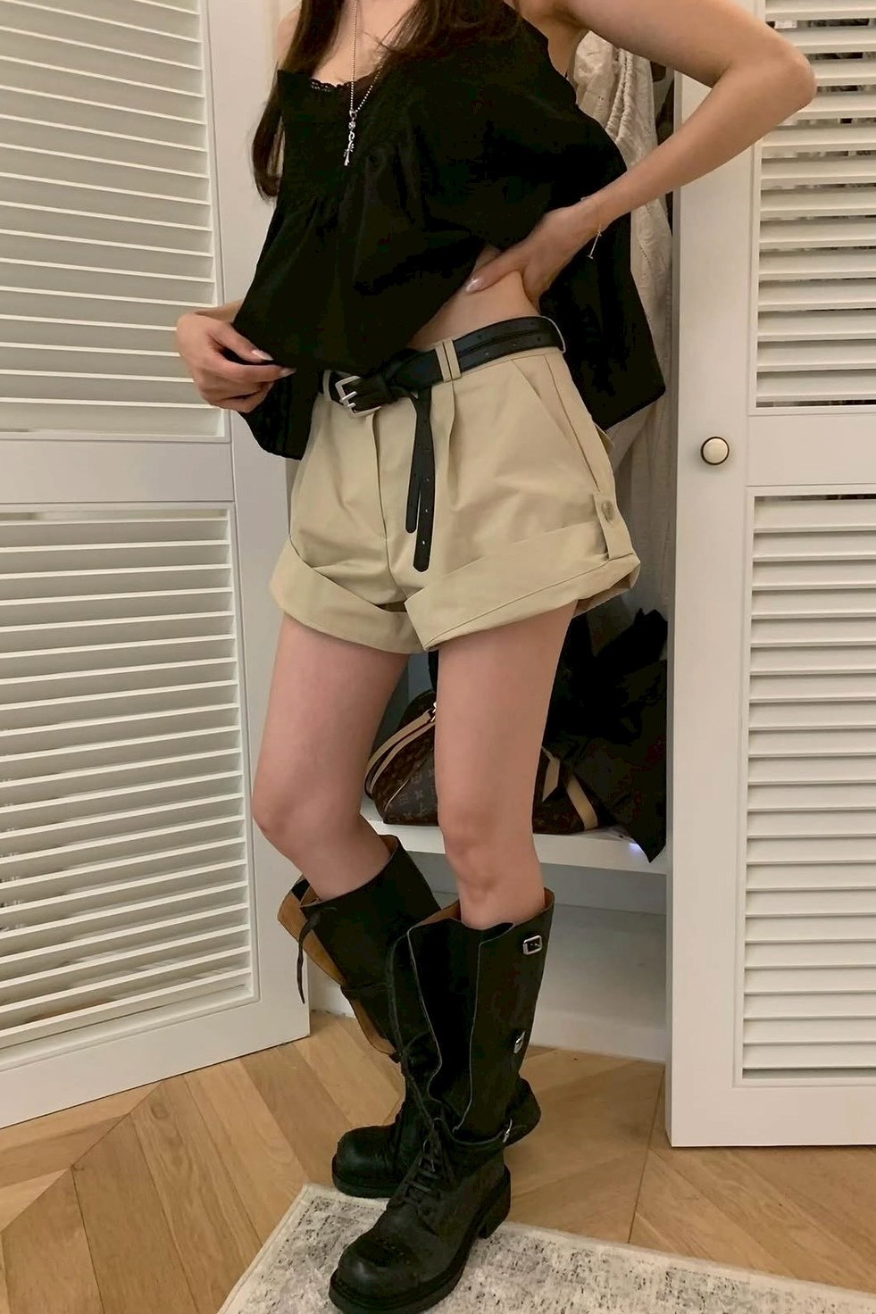 反摺工作短褲