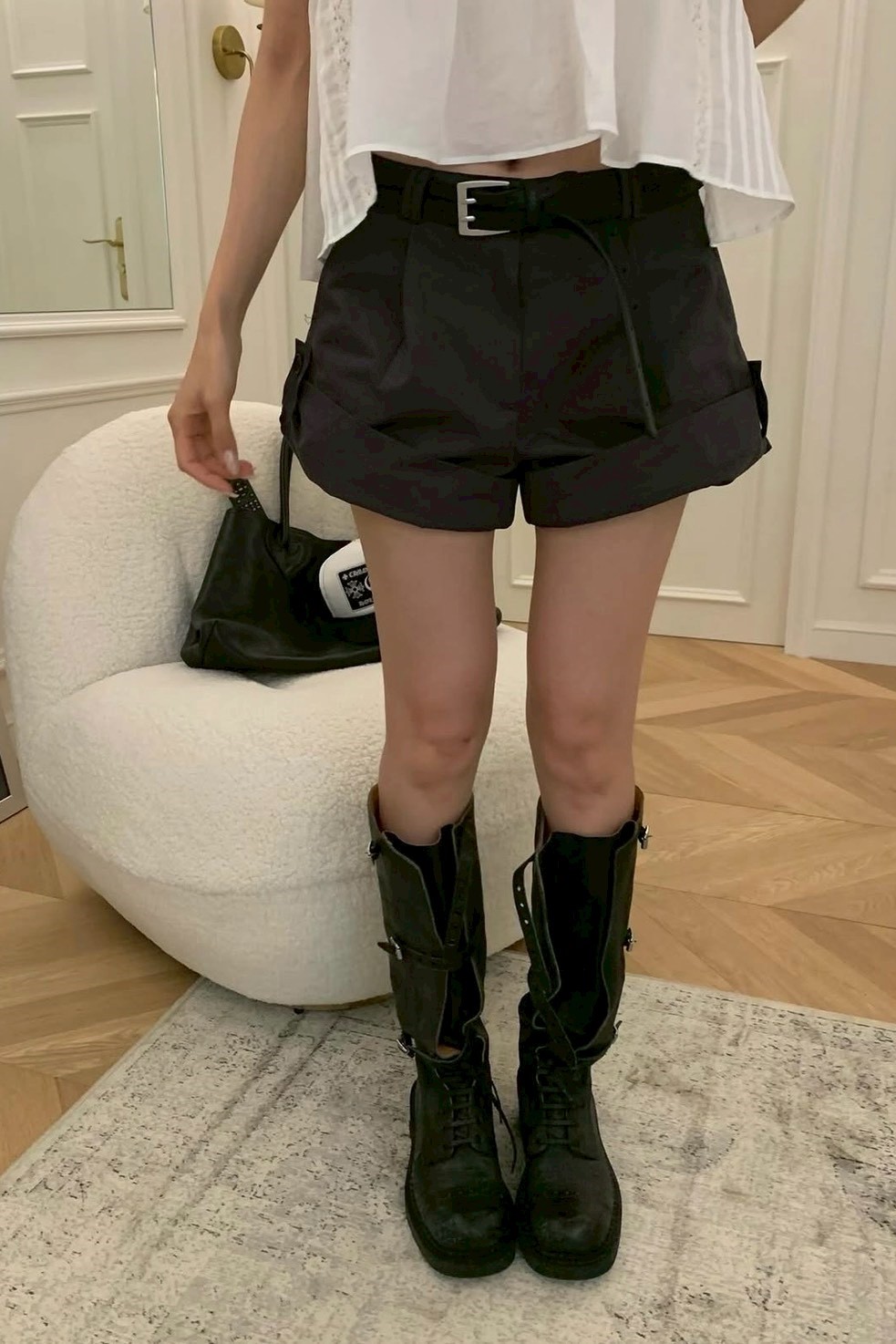 反摺工作短褲