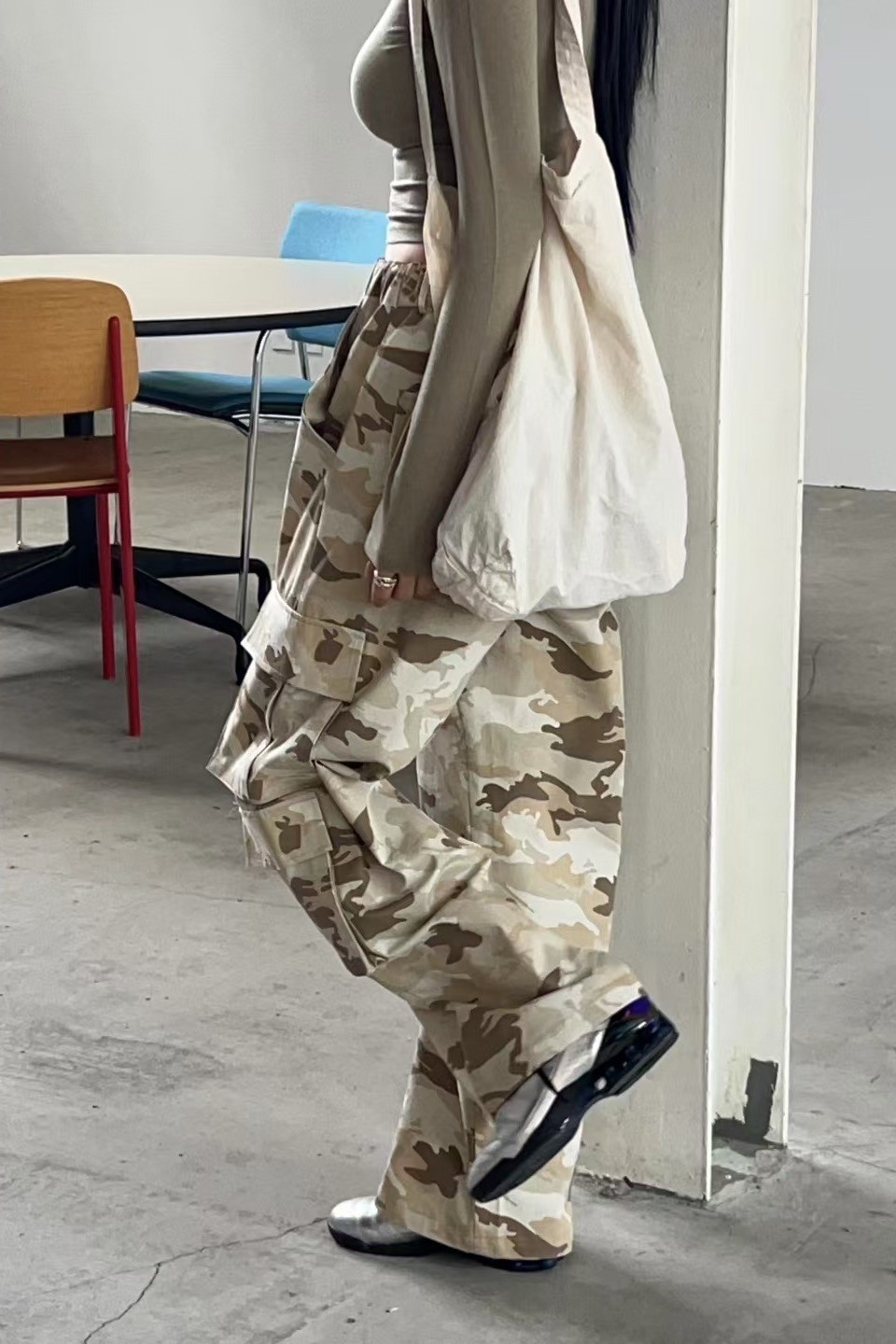 歐膩抽繩工作褲(迷彩)