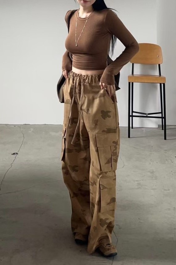 歐膩抽繩工作褲(迷彩)