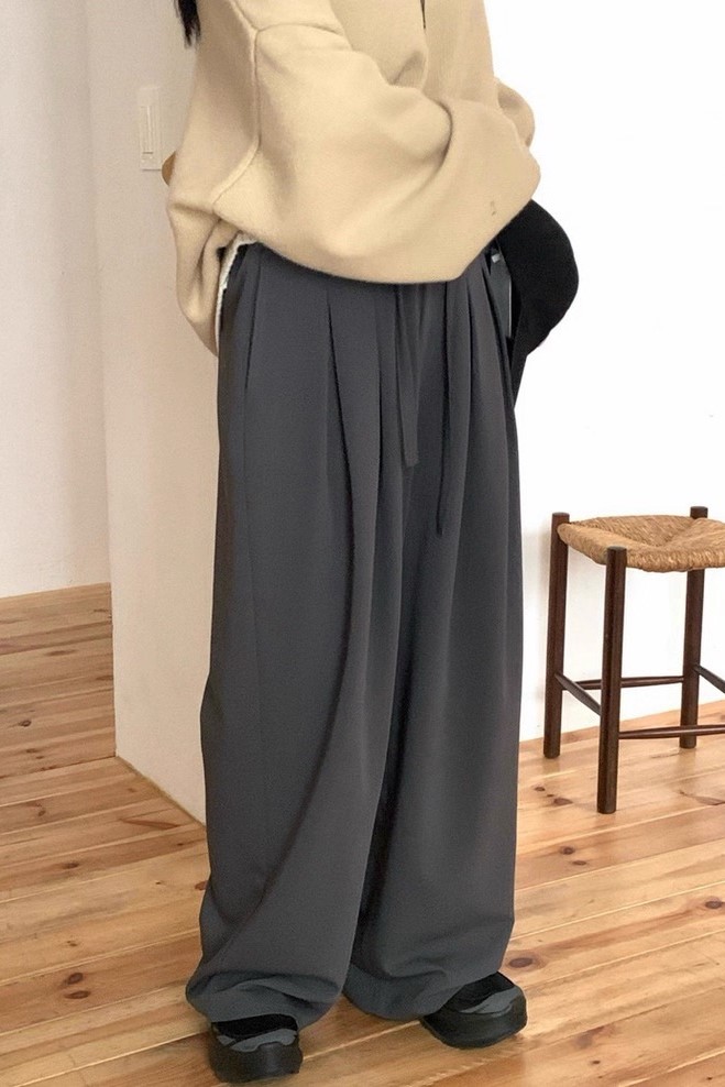 時髦感西裝大寬褲