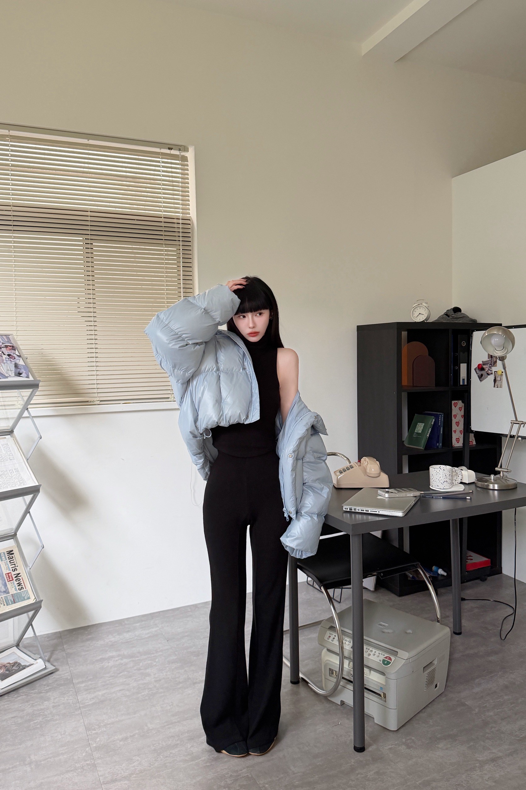 好身材彈性喇叭褲