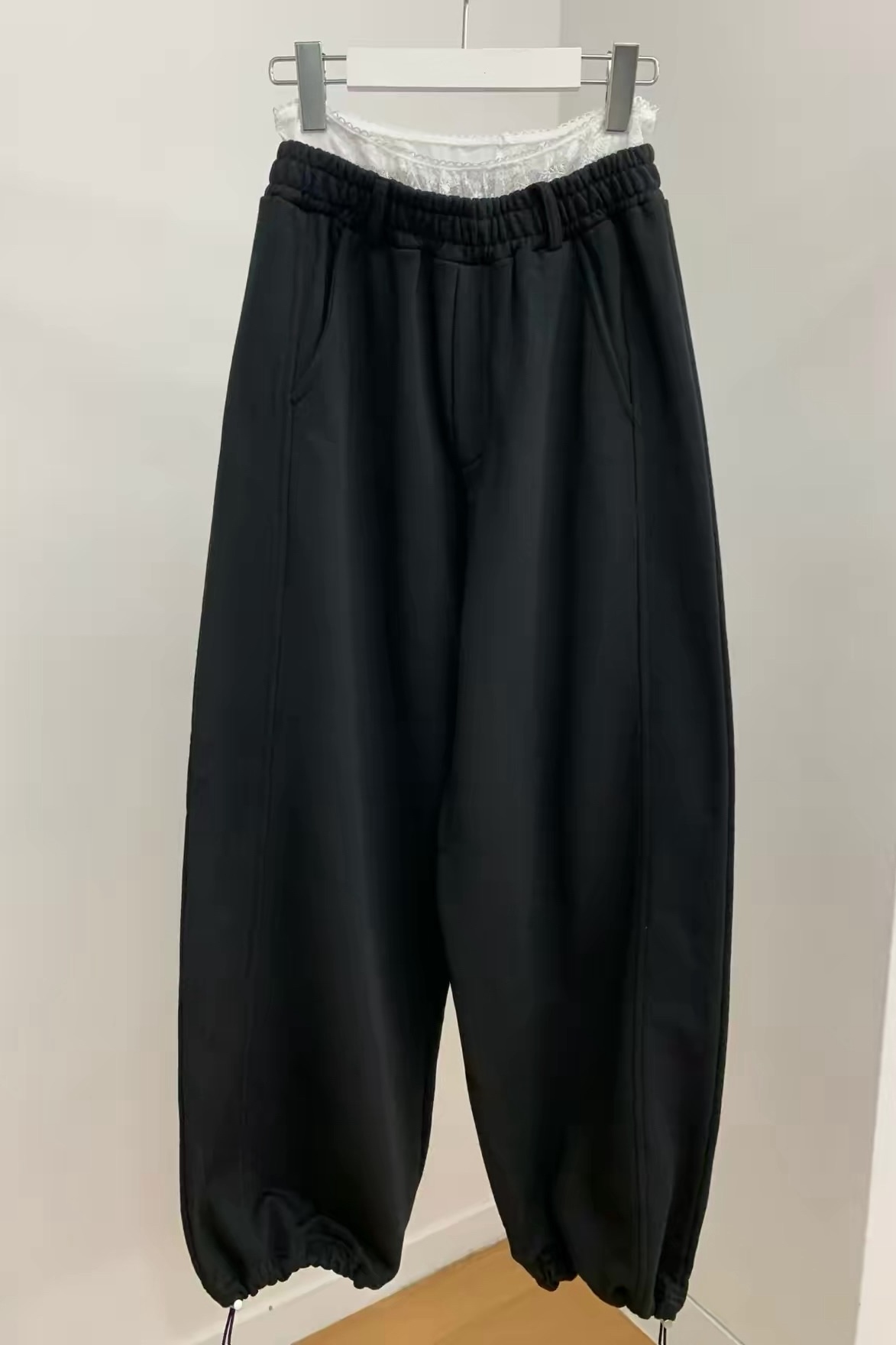 女團感蕾絲拼接棉褲