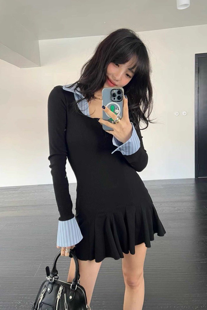 拼接襯衫jennie洋