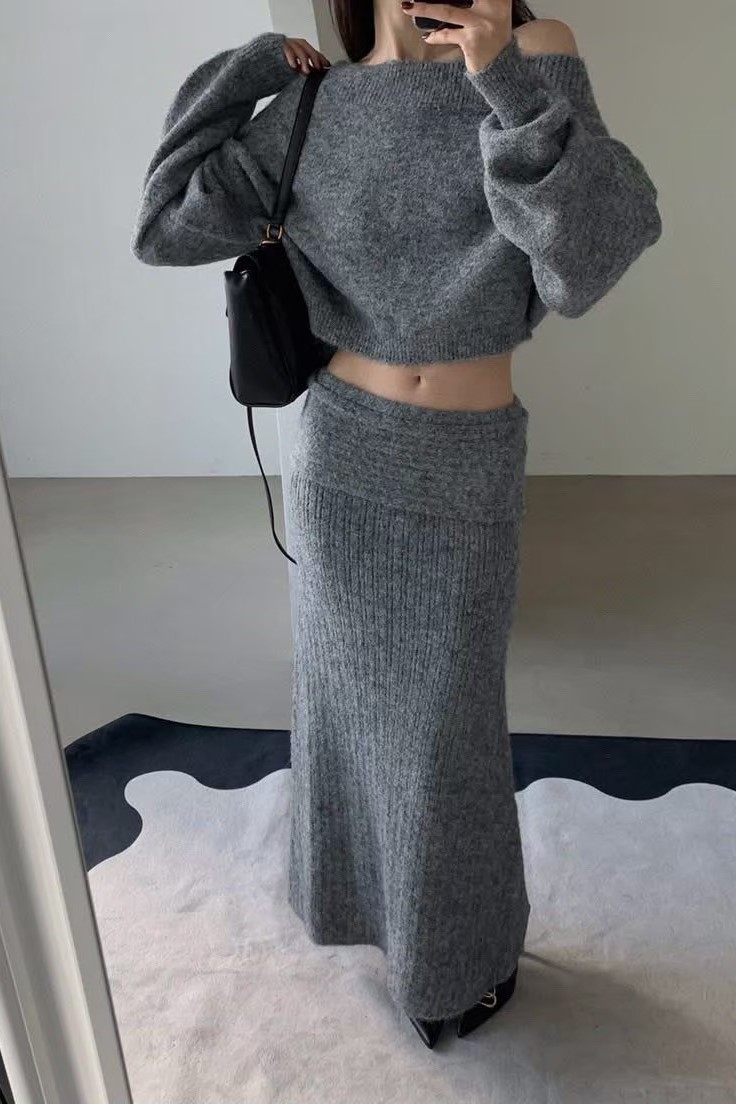 迷人曲線平口長裙set