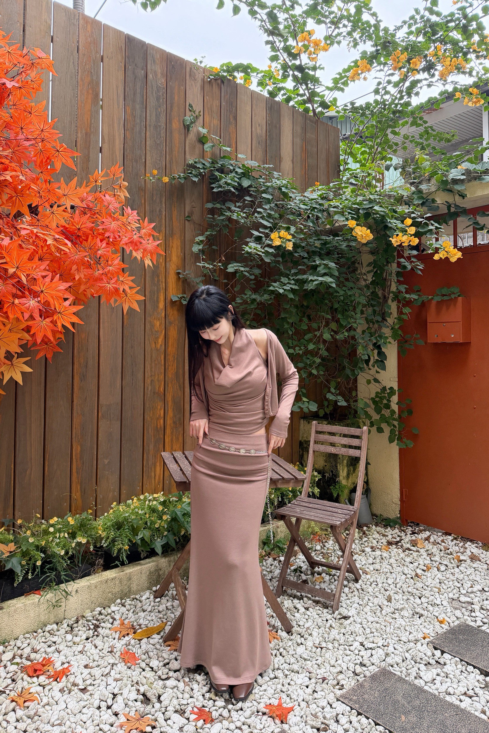 度假感垂領三件set