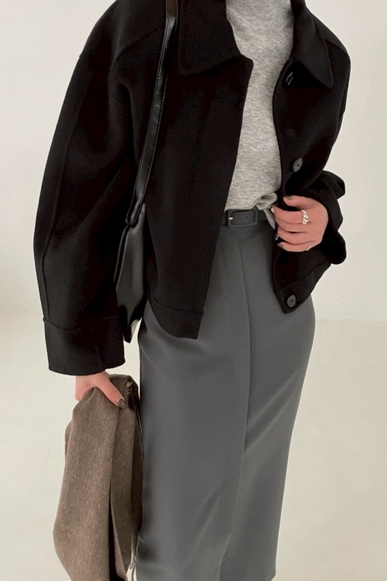 簡約手工羊毛短大衣