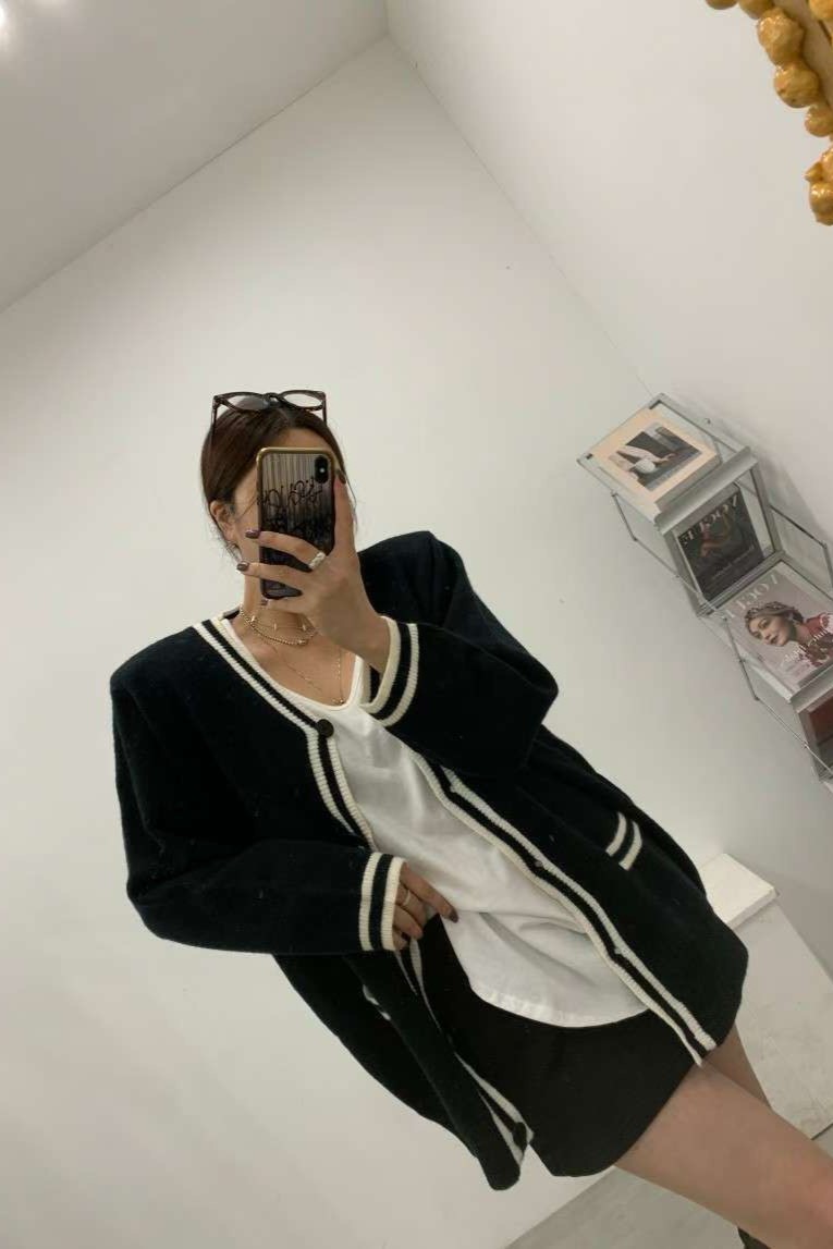 學院感針織外套