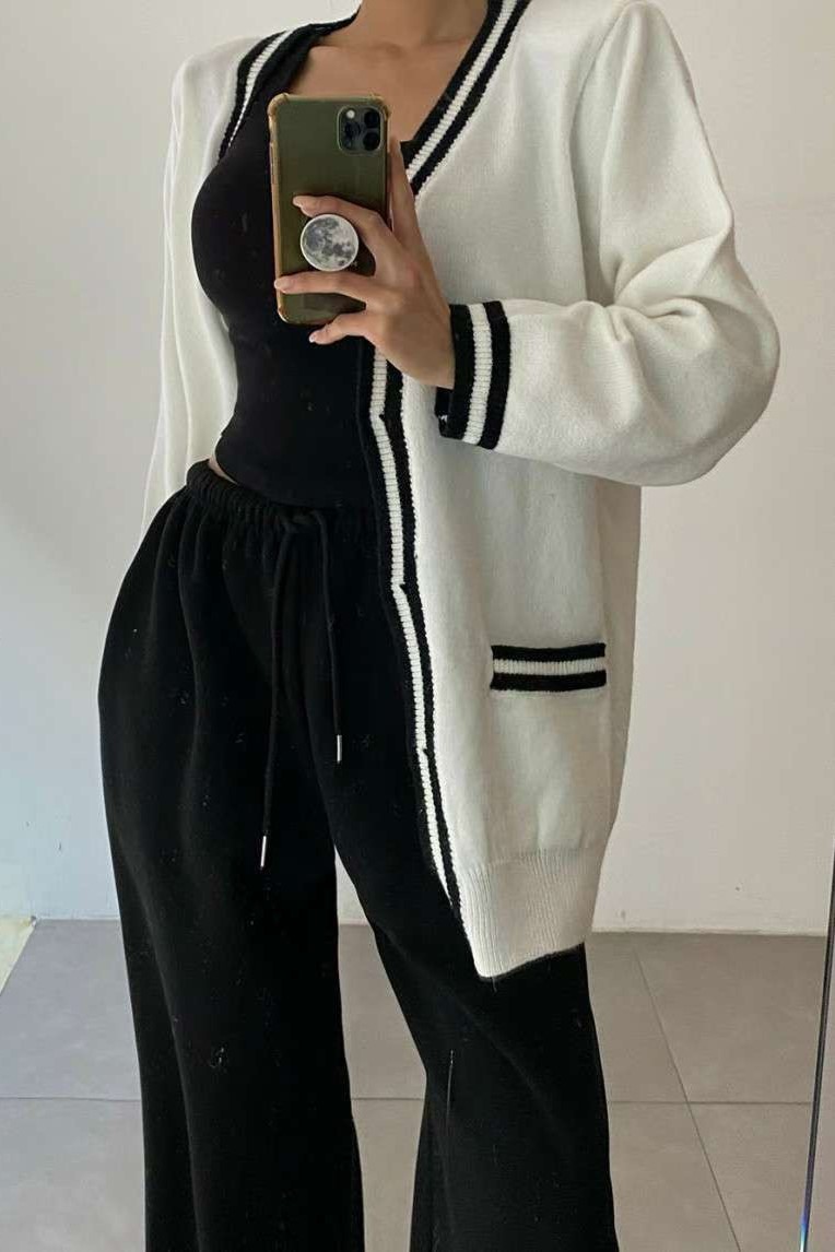 學院感針織外套