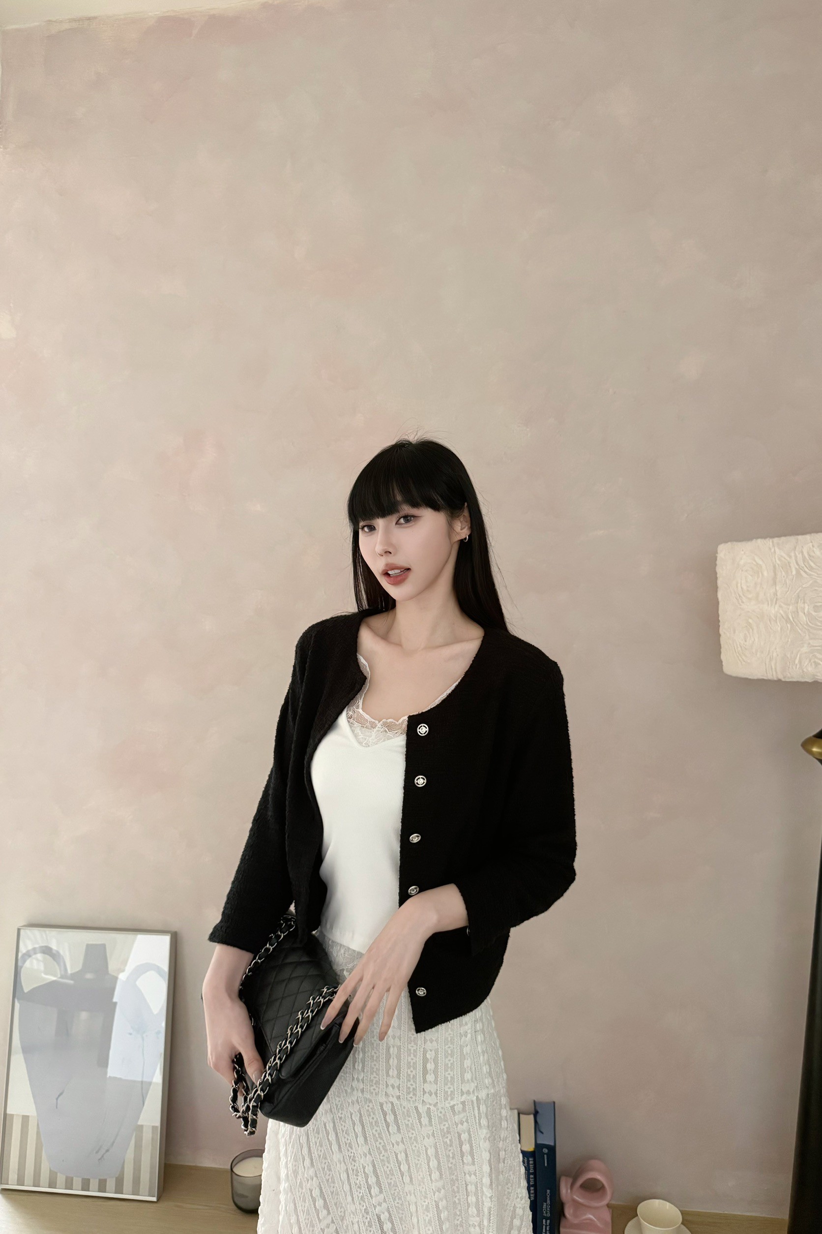 率性抽鬚小香風外套