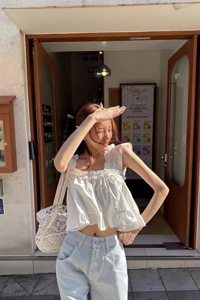 顯瘦荷葉背心