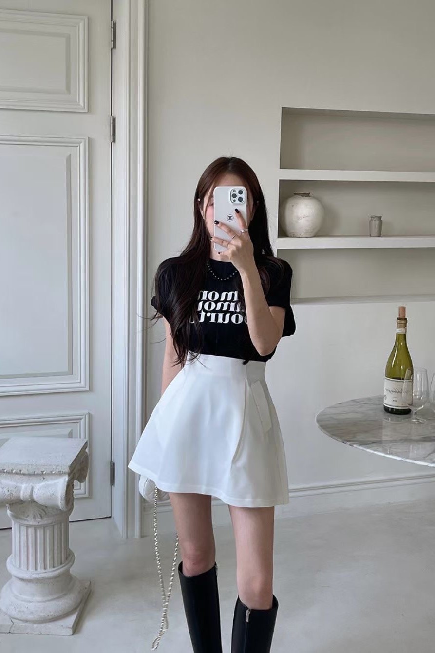 法式女孩英文字短袖T