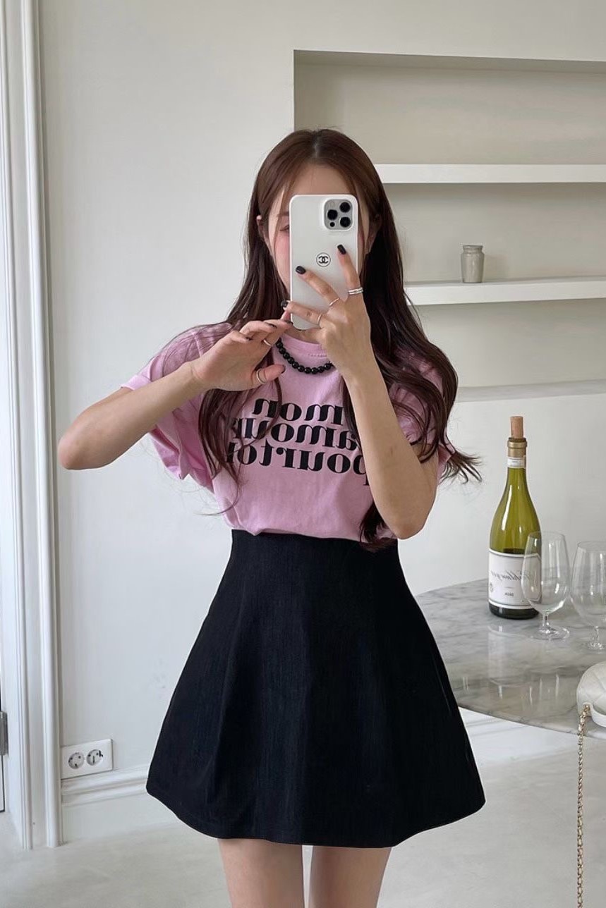 法式女孩英文字短袖T