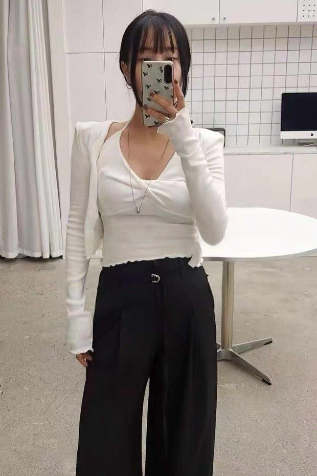 兩件式扭結背心罩衫