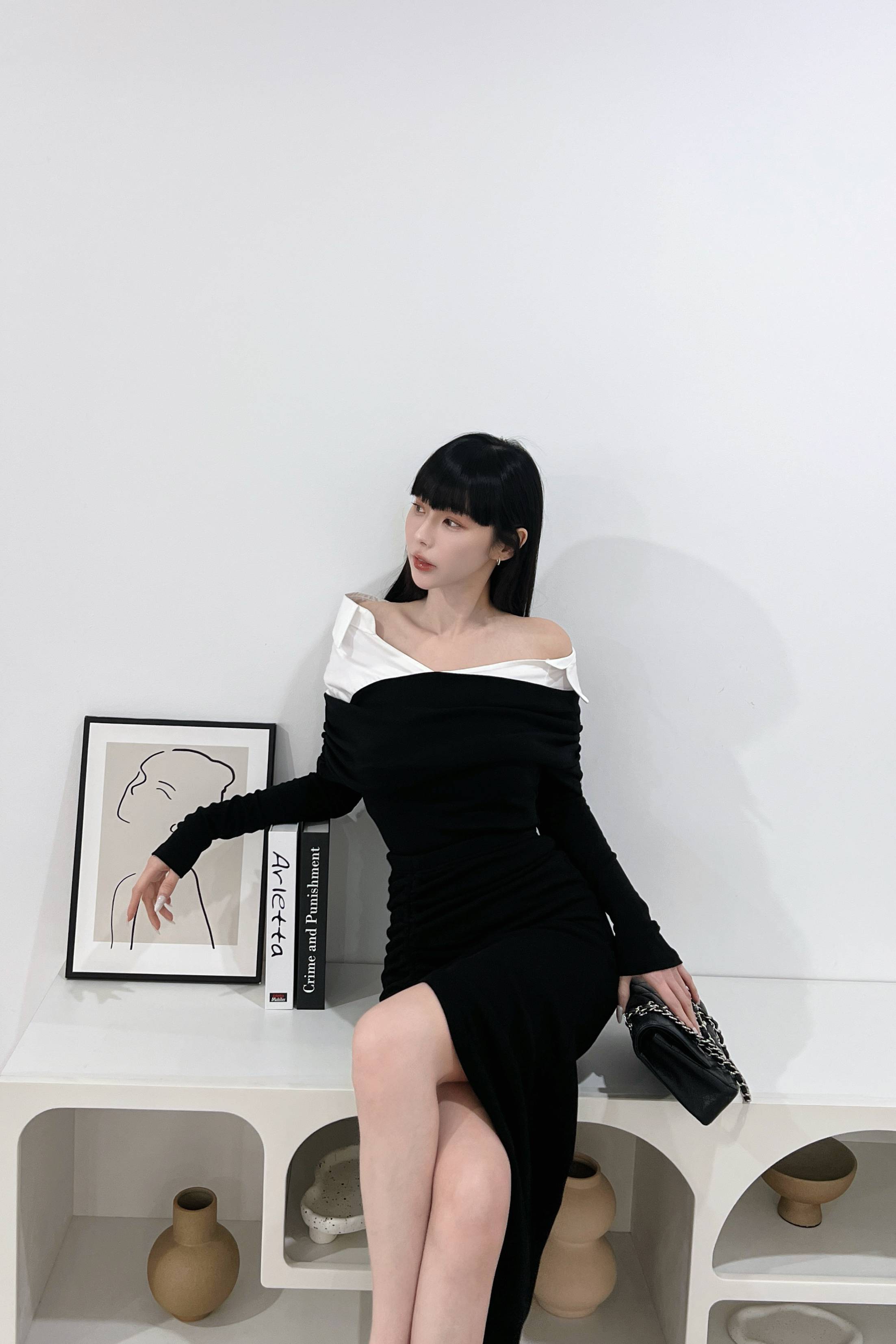 翻領純欲感長袖上衣