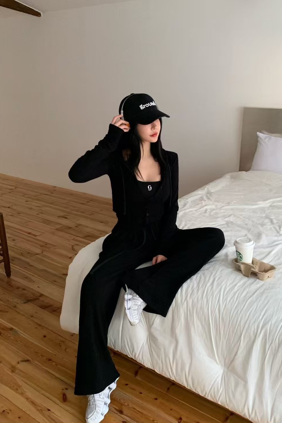 休閒排釦連帽小外套