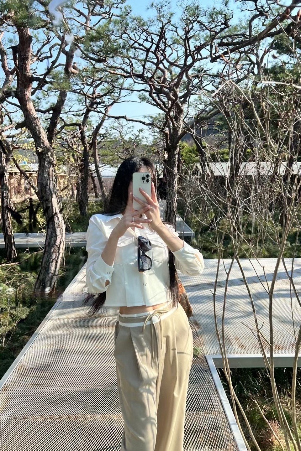 腰身感兩穿襯衫外套