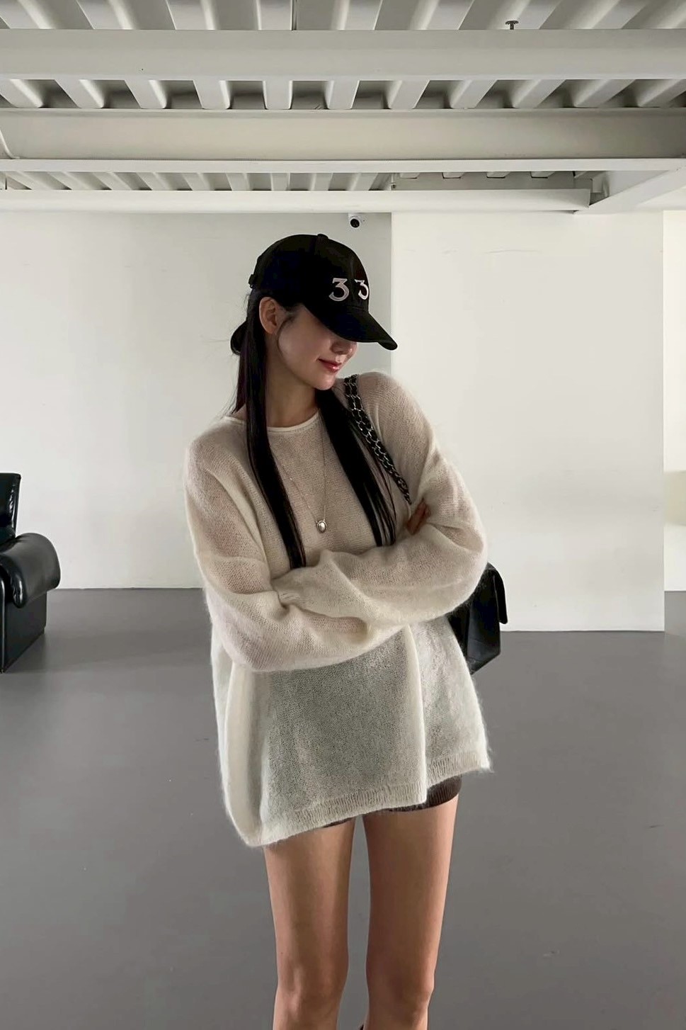 鬆弛感毛料針織上衣