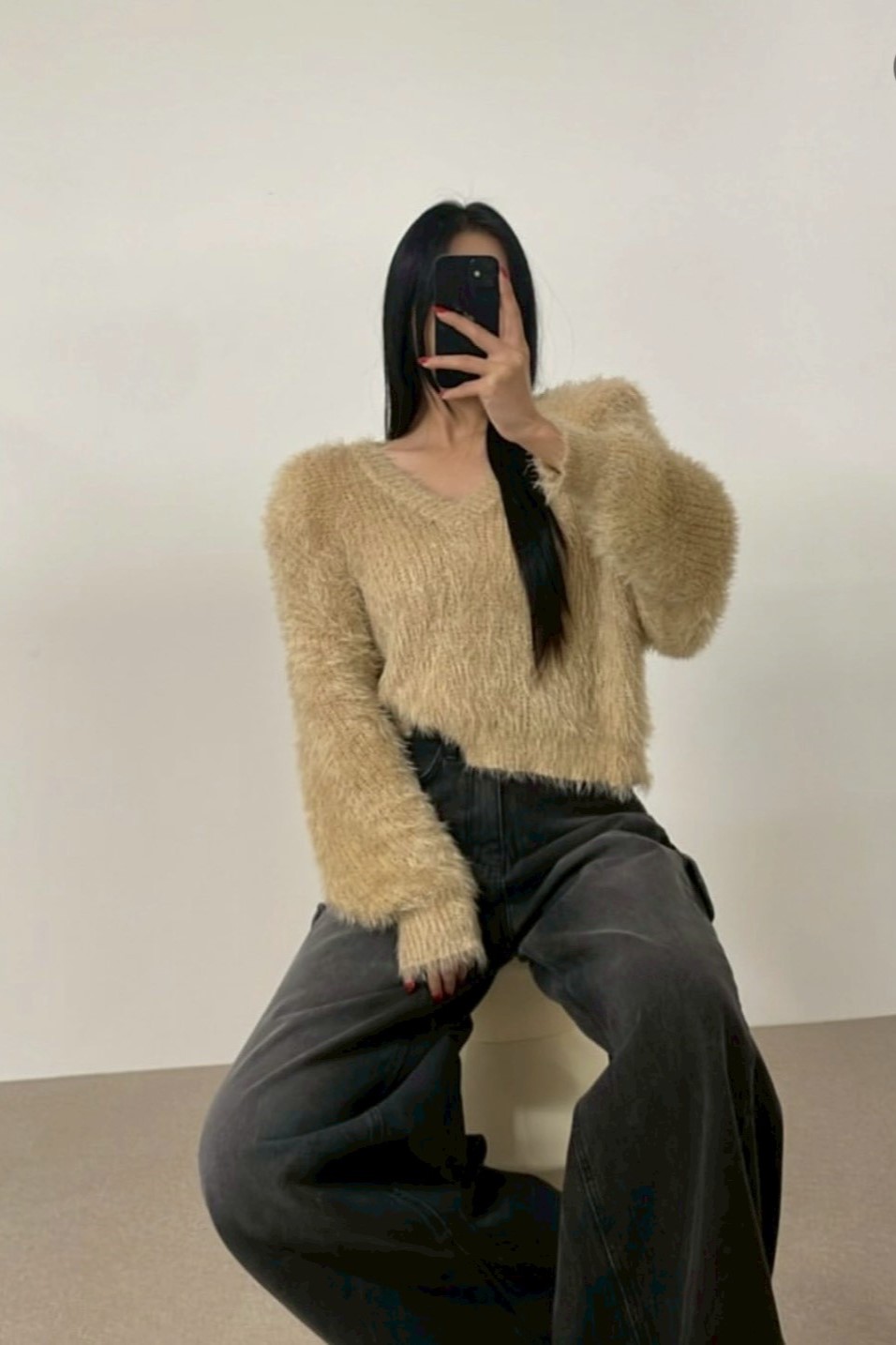 V領party毛毛上衣