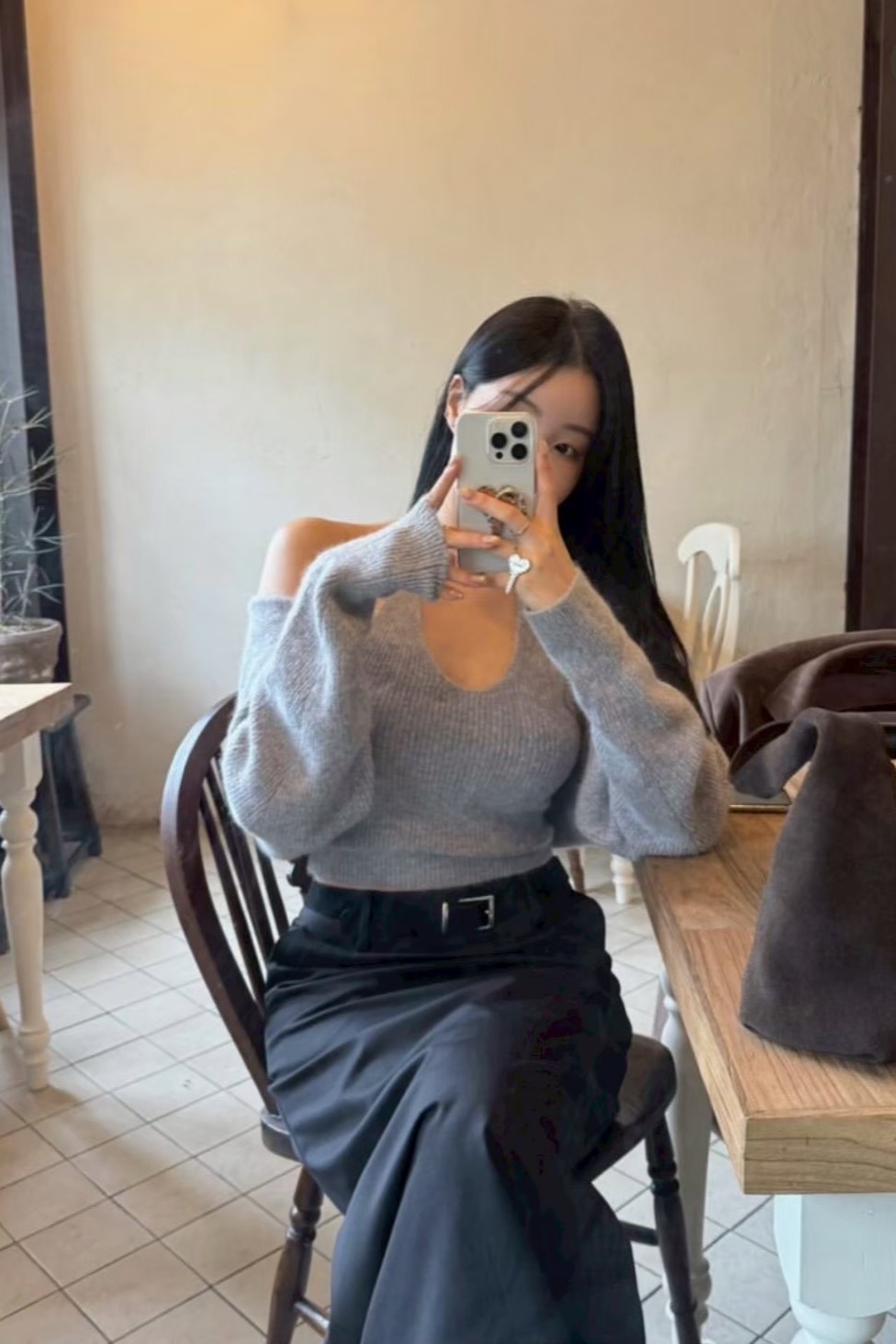 柔軟繞脖開襟罩衫set